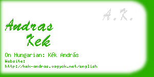 andras kek business card