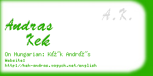 andras kek business card